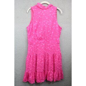 Eliza J. Pink Chiffon Cut Out Ruffle Dress-Size 12-Back Tie-Lined-Beachy
